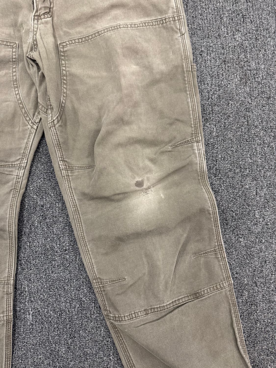 36)칼하트 빈티지 모스그린 더블니 워크팬츠 상품이미지6