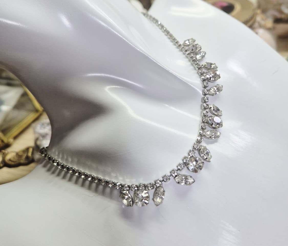 vintage) 1950s 빈티지 라인스톤 네크리스 상품이미지3