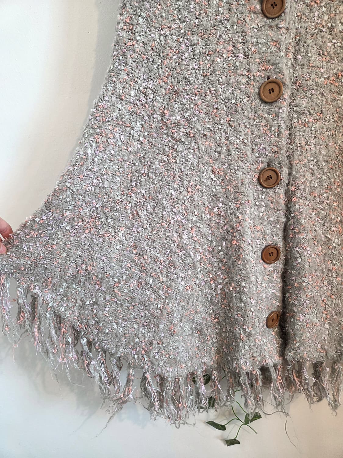 보송보송 후드 케이프 가디건 상품이미지3