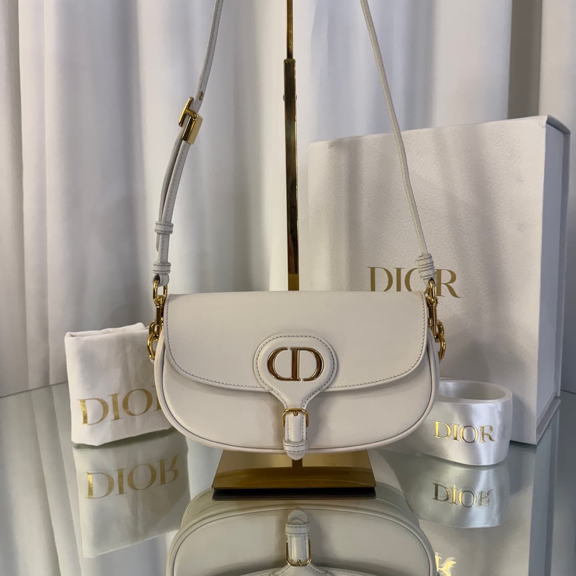 디올 이스트웨스트 바비백 카프스킨 라떼 골드 상품이미지2