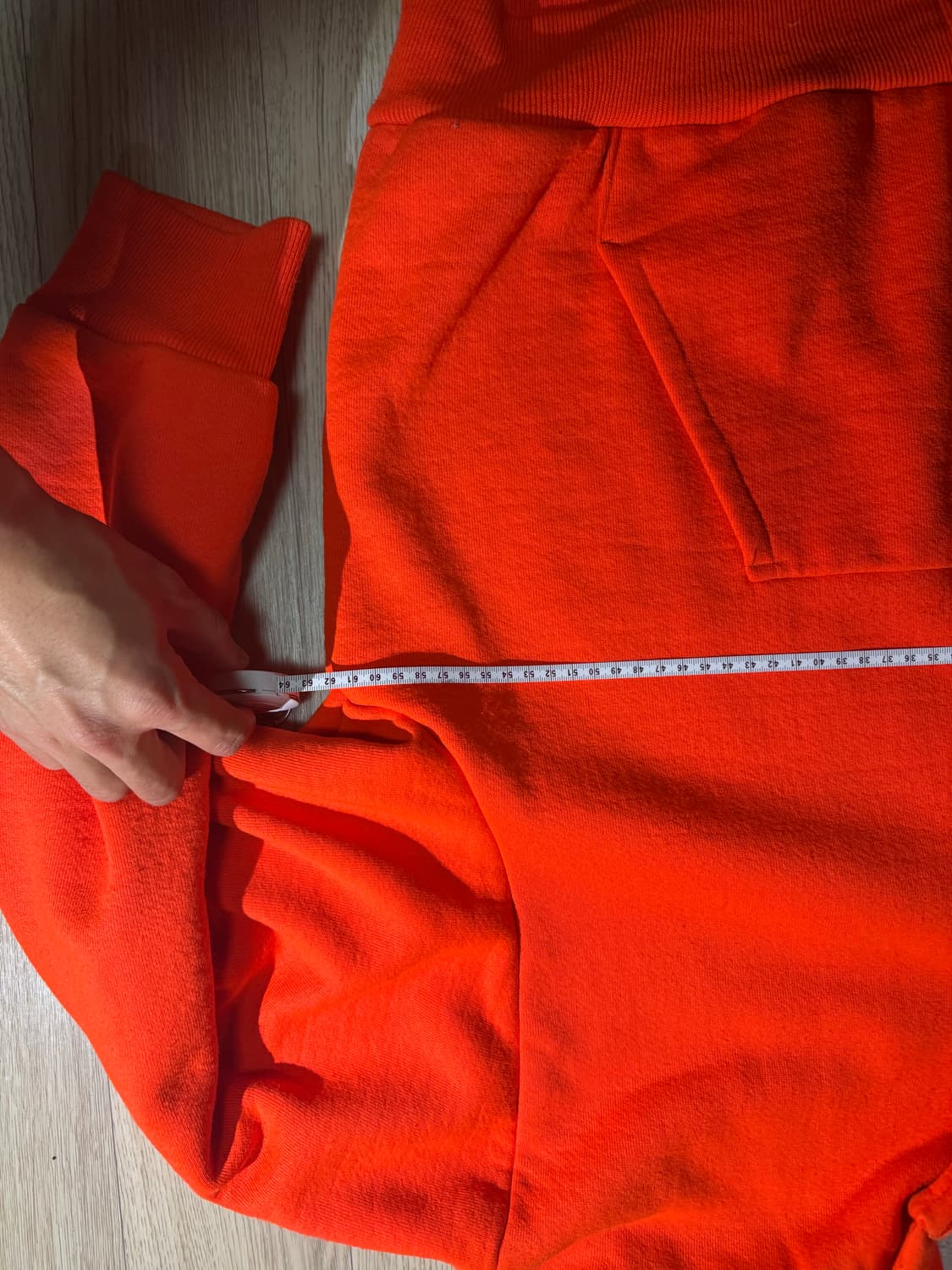 90s made in USA 캠버 헤비웨이트 써멀 와플 후드집업 오렌지 상품이미지3