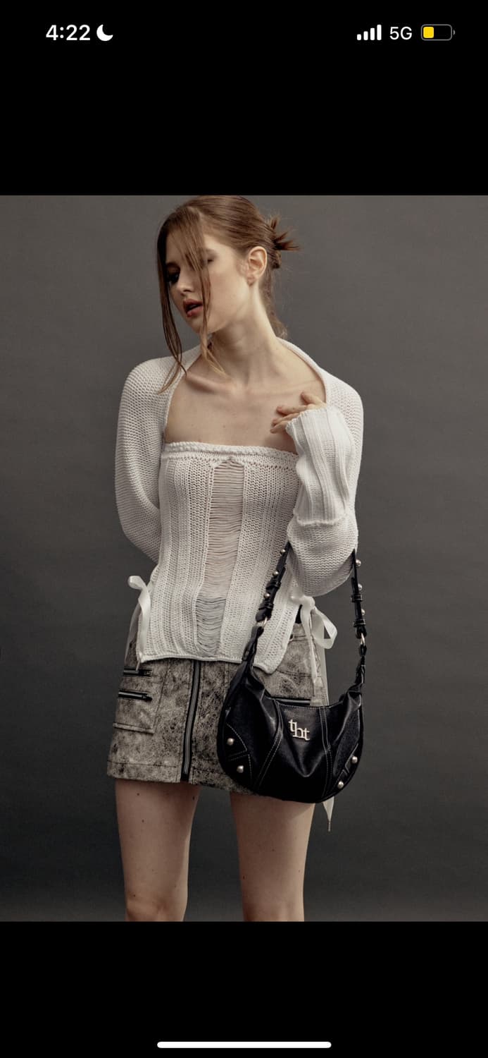 쓰리타임즈 코튼 볼레로 아이보리 상품이미지1