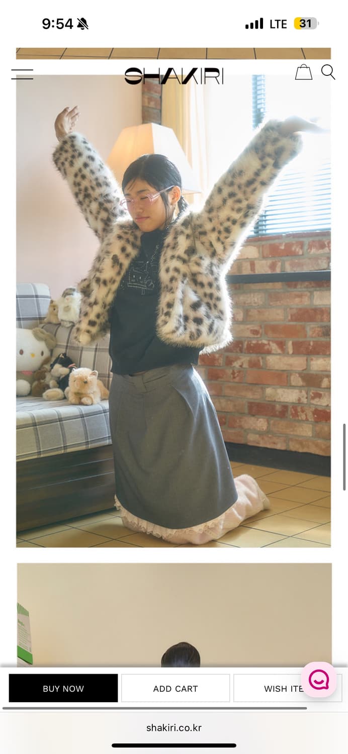 샤키리 폼폼 레오파드 퍼 후드 상품이미지2