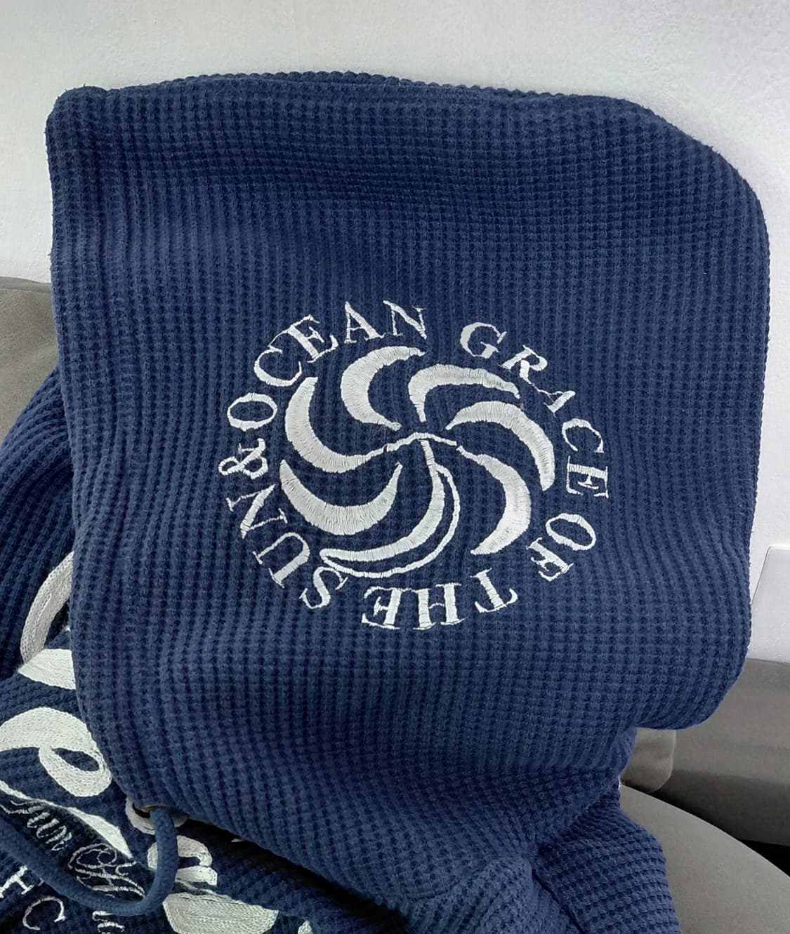 [L] Banana Seven 빅로고 와플 후드티 - 네이비 상품이미지9