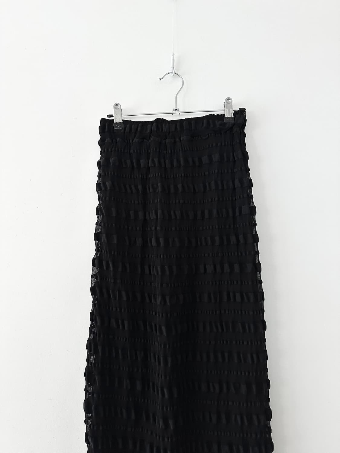 Crinkle shirring long skirt / black 상품이미지3