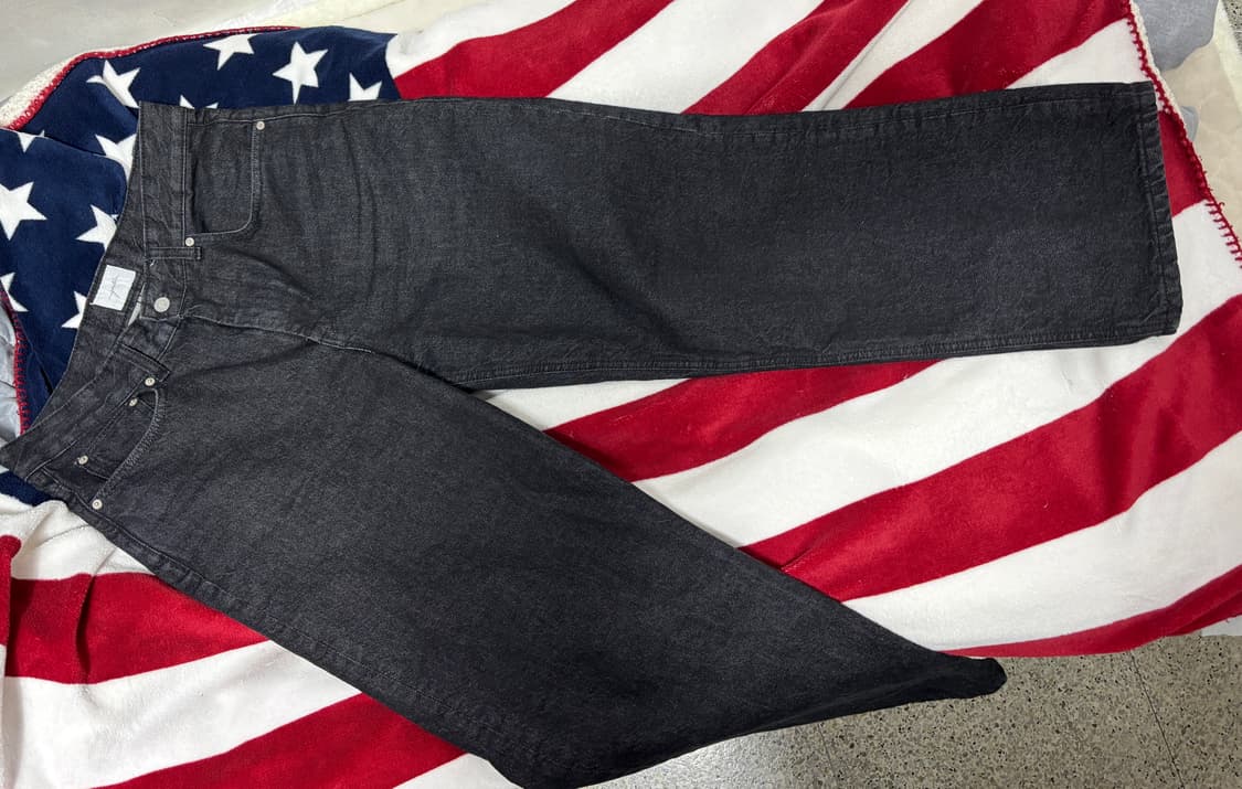 유스 와이드 데님 검정 m (short) 상품이미지1