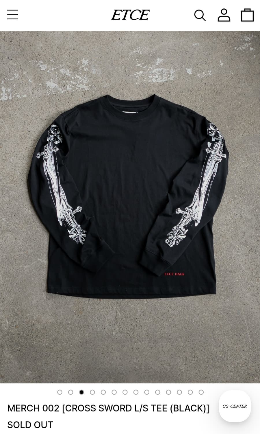 (L) ETCE 크로스 스워드 롱슬리브블랙 상품이미지2