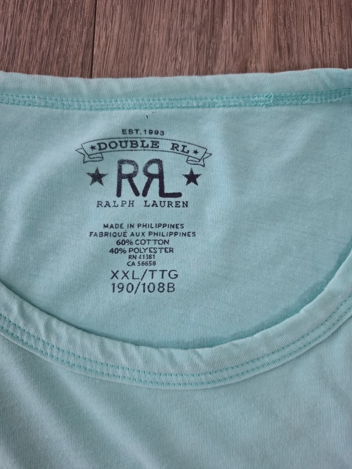 2XL 더블알엘 나바호 로고 반팔티 민트색 상품이미지3