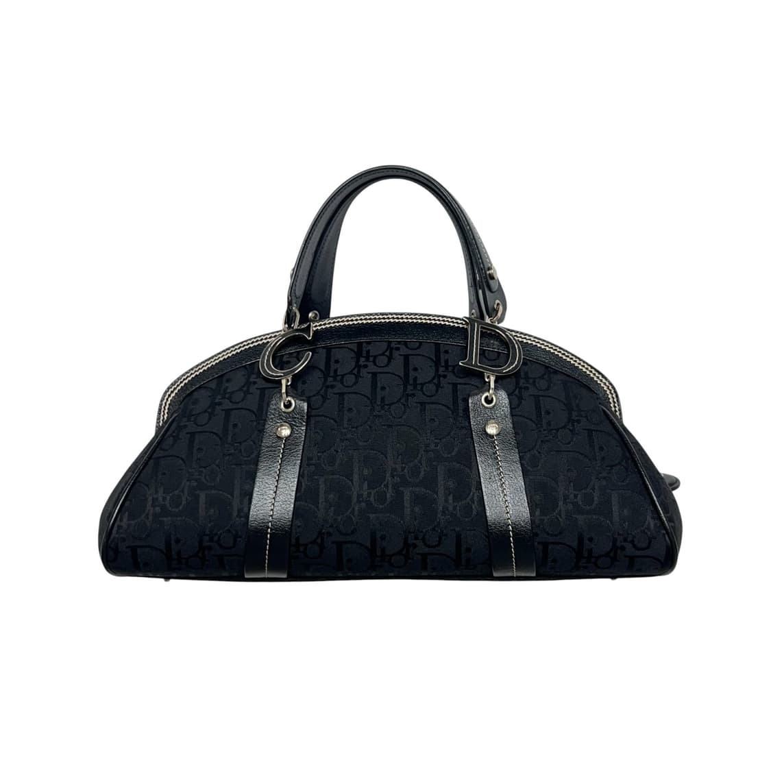 디올 블랙 오블리크 플로럴 자수 닥터백 볼링백 상품이미지2