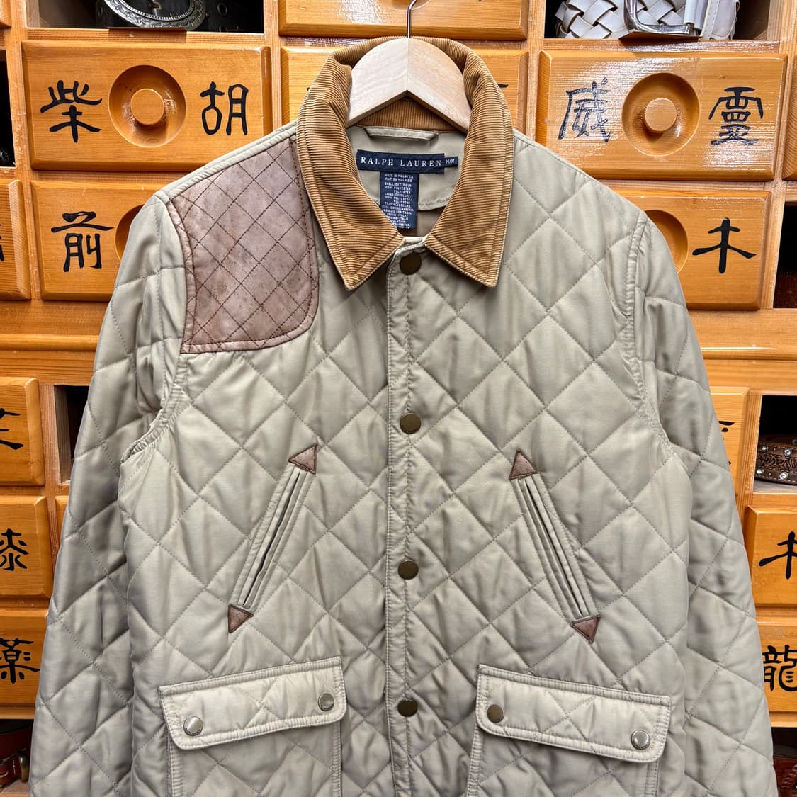 (M) 랄프로렌 폴로 레더 패치 퀼티드 헌팅 자켓 상품이미지2