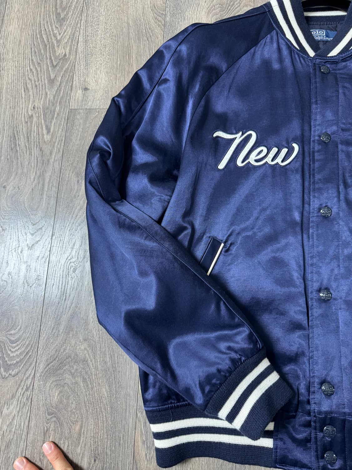 L 폴로 x mlb 초판 뉴욕 양키스 바시티 블루종 자켓 네이비 상품이미지2