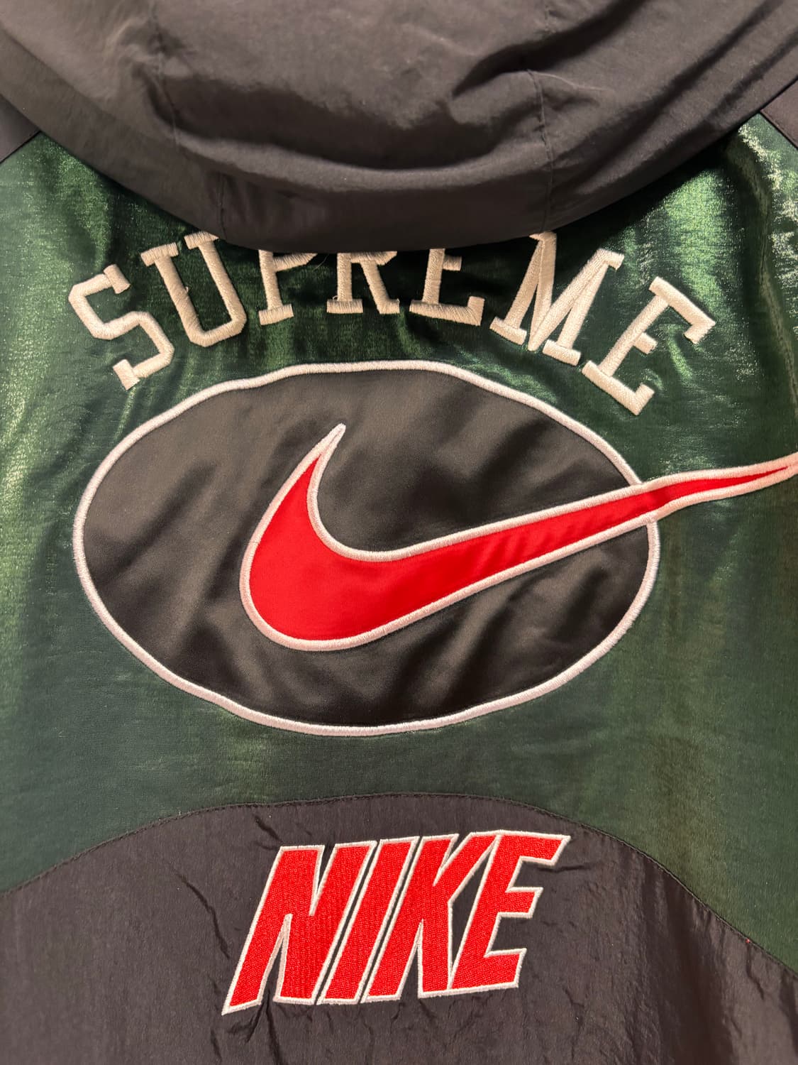 [L]슈프림 x 나이키 후드 스포츠 자켓 그린 - 19SS 상품이미지5