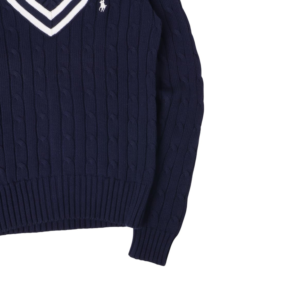 폴로 랄프로렌 네이비 크리켓 브이넥 케이블 니트 상품이미지4