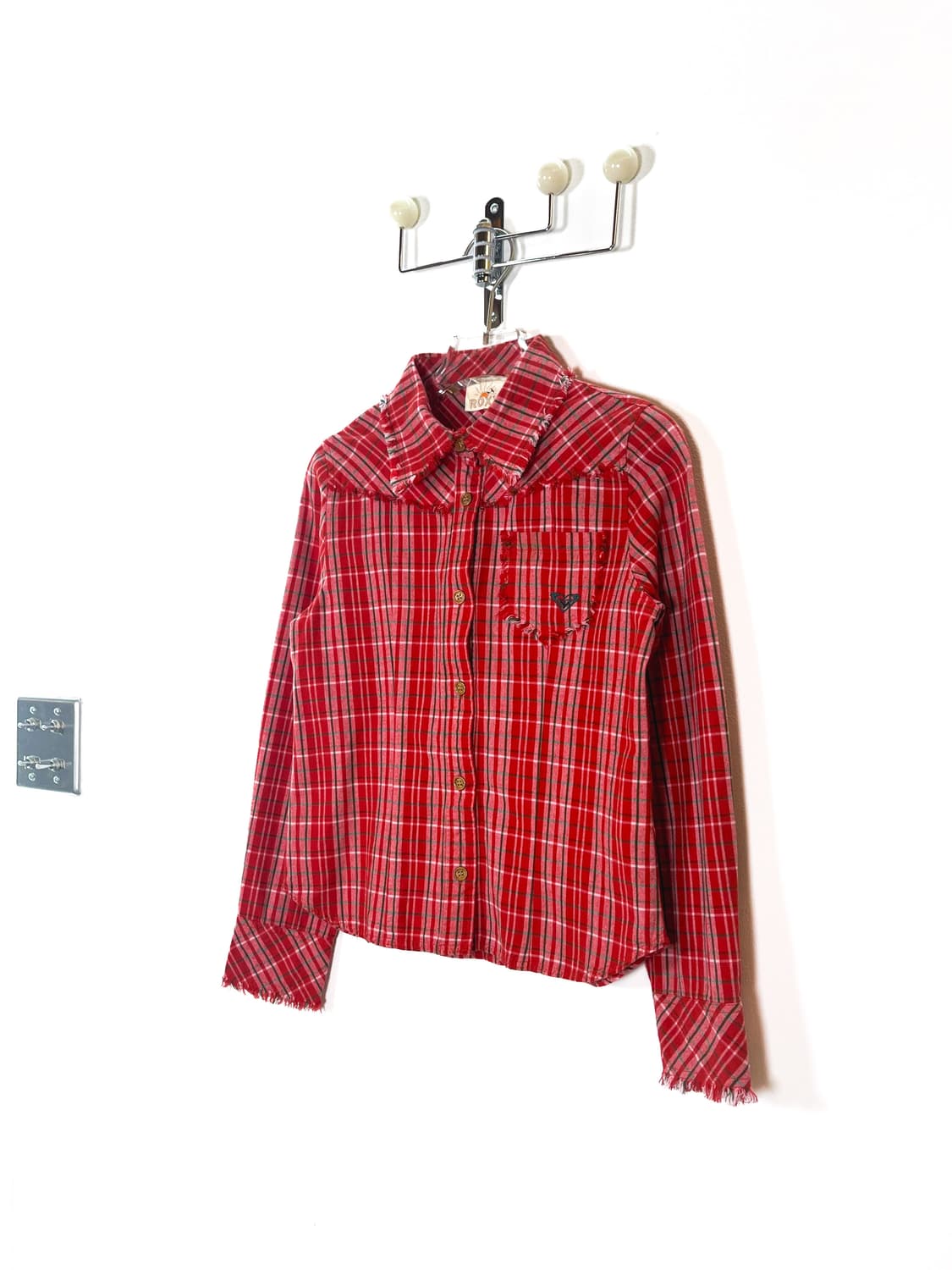 빈티지 프린지 체크 셔츠 상품이미지1