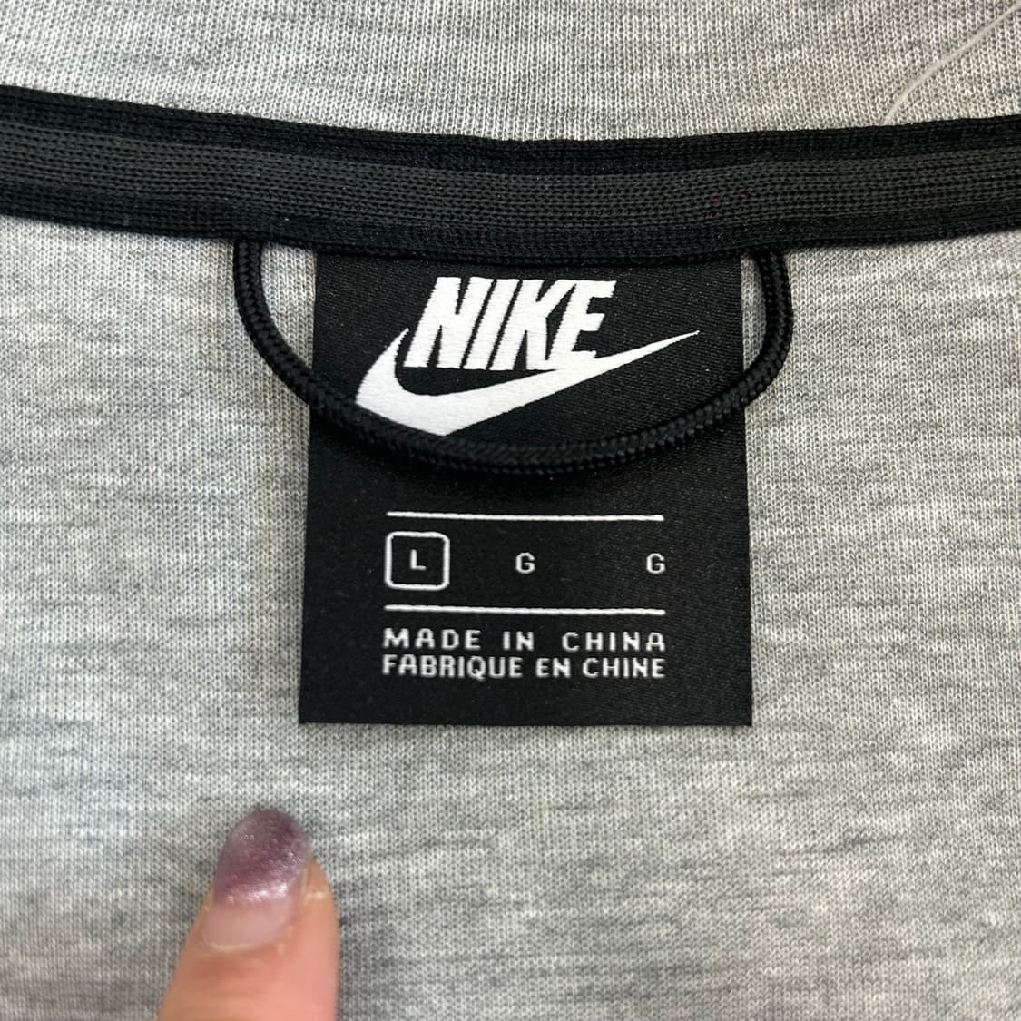 Nike 나이키 블랙 로고 2-way 블랙 포인트 그레이 후드집업  상품이미지5