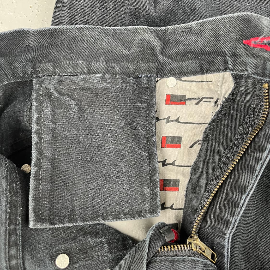 빈티지 Fubu 더 콜렉션 리플렉티브 로고 카펜터 데님 팬츠 블랙 상품이미지10