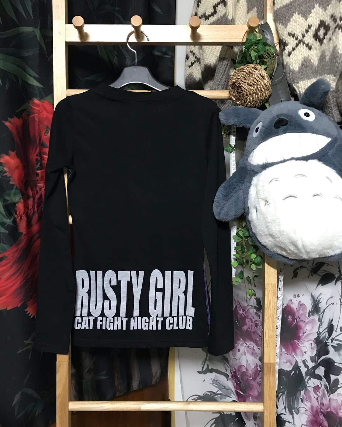 LAZY DAISY 펑크 프린팅 블랙 롱슬리브 상품이미지4