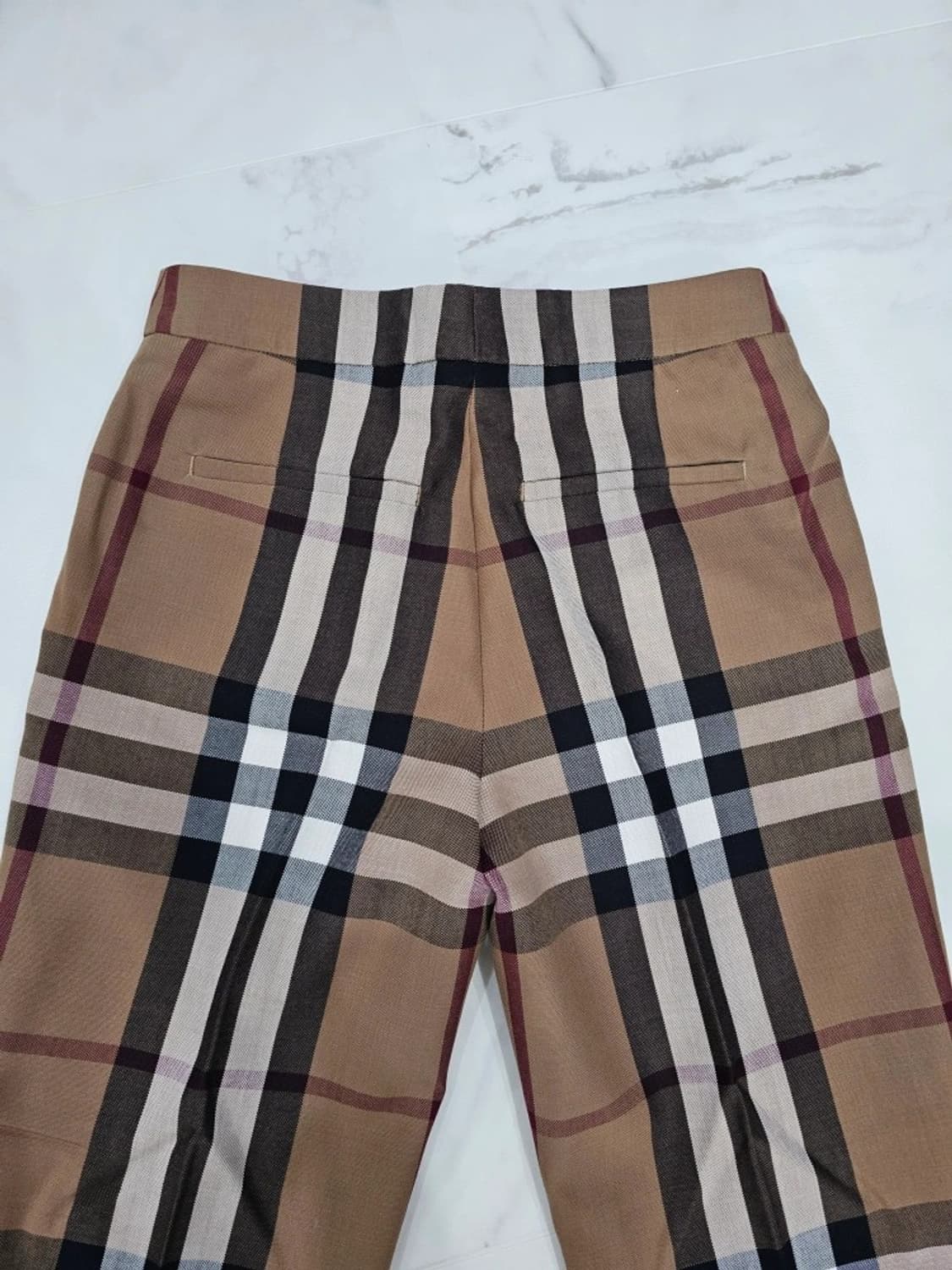 정품 Burberry 버버리 체크 울 팬츠 여성 34 상품이미지7