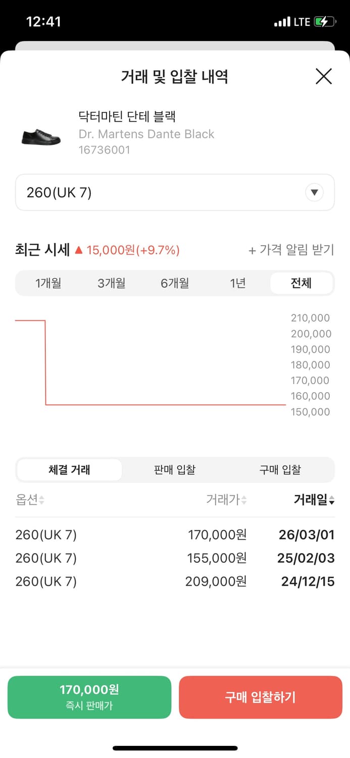 닥터마틴 단테 6홀 260 상태 좋음 상품이미지7