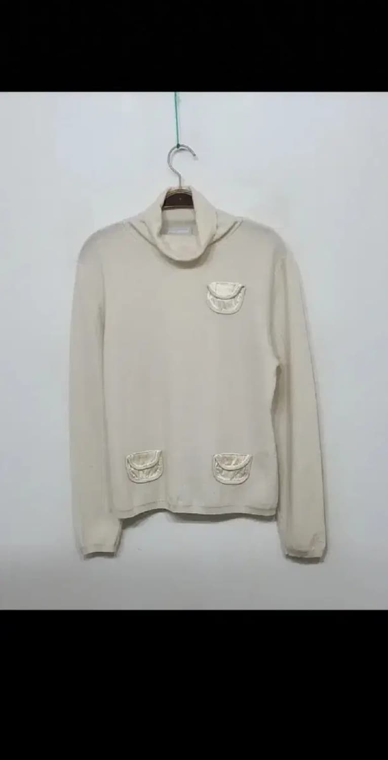 (M) 목폴라 캐시미어 니트 아이보리 터틀넥 스웨터 프랑스판  상품이미지1