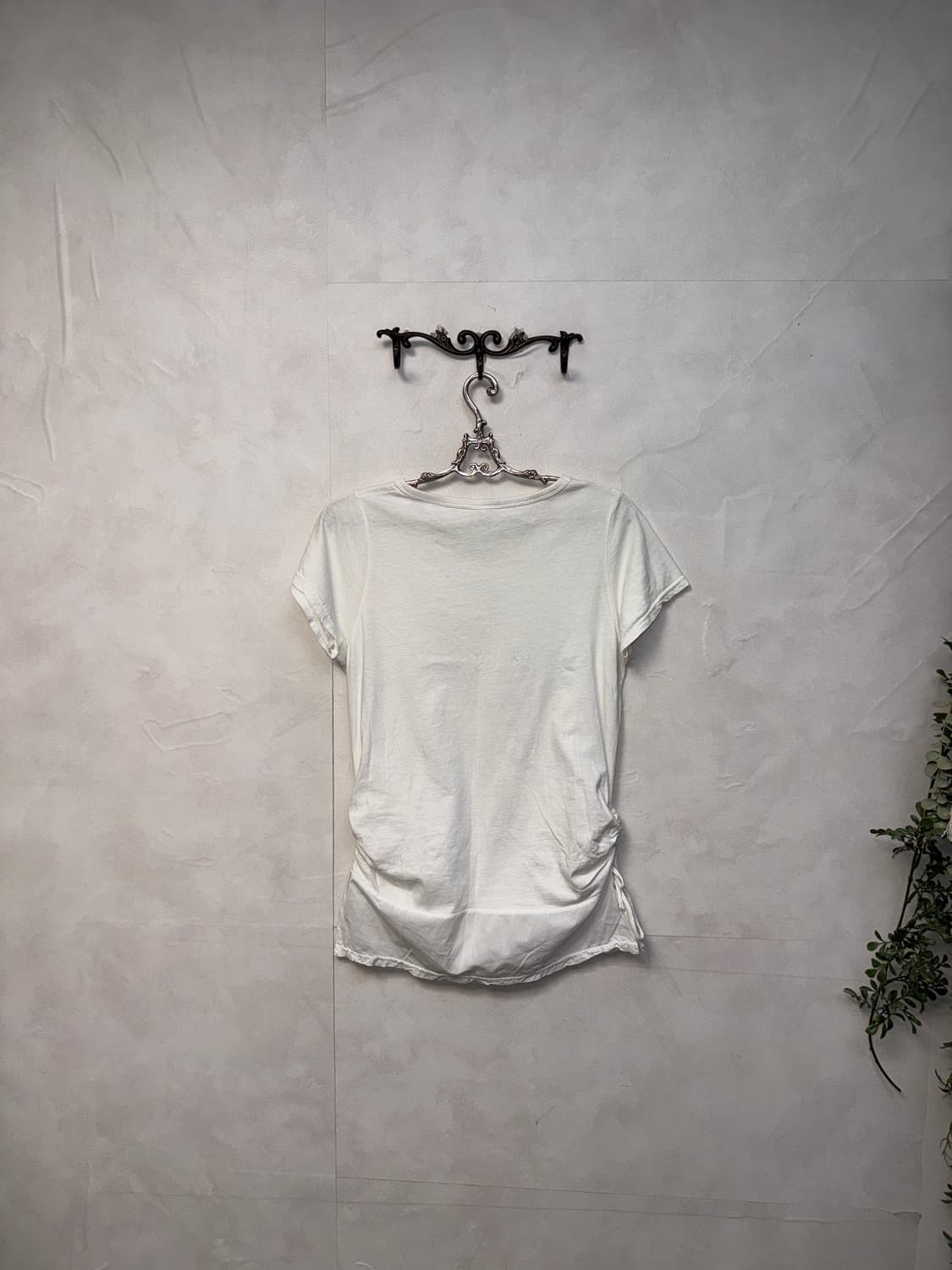 White side shirring y2k half t 상품이미지3