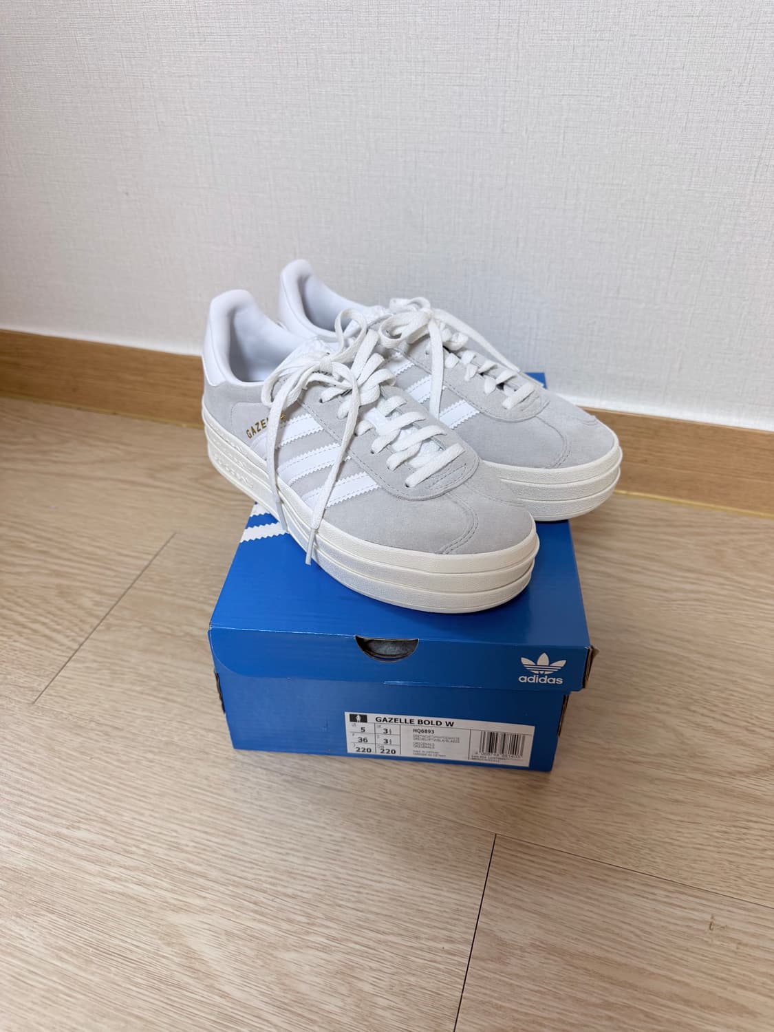 새상품) 아디다스 가젤 볼드 클라우드 화이트 그레이 상품이미지1