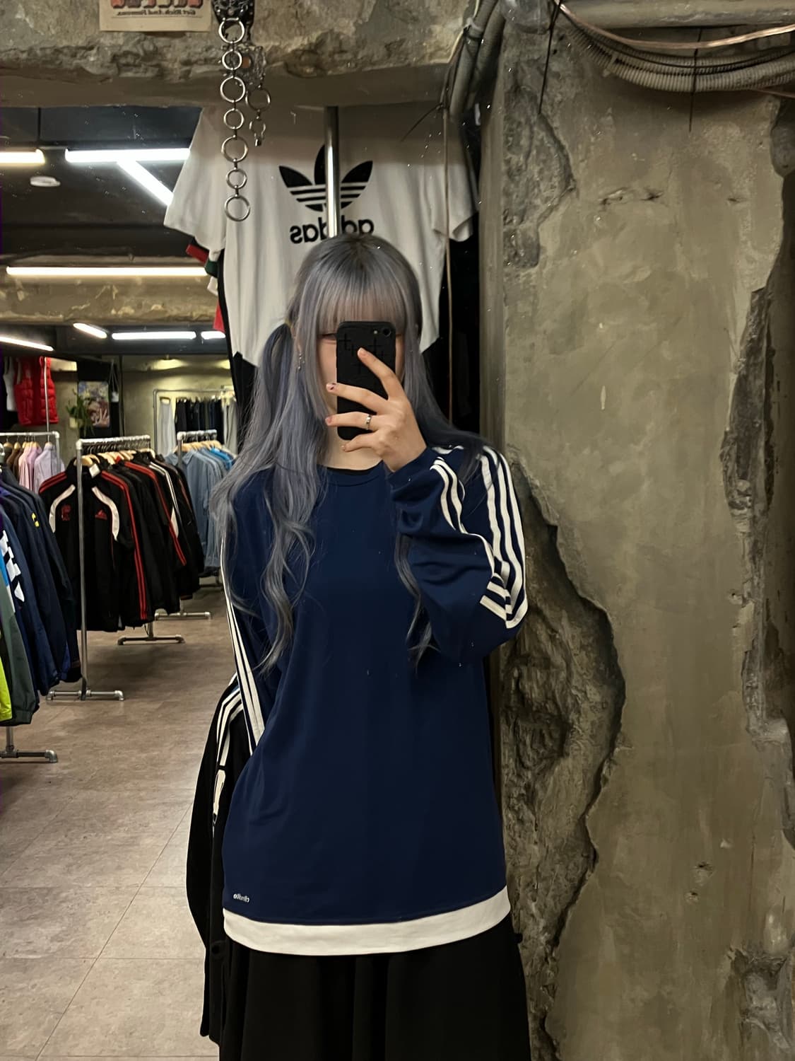 아디다스 긴팔 티셔츠 네이비 105 #csz2416 상품이미지2