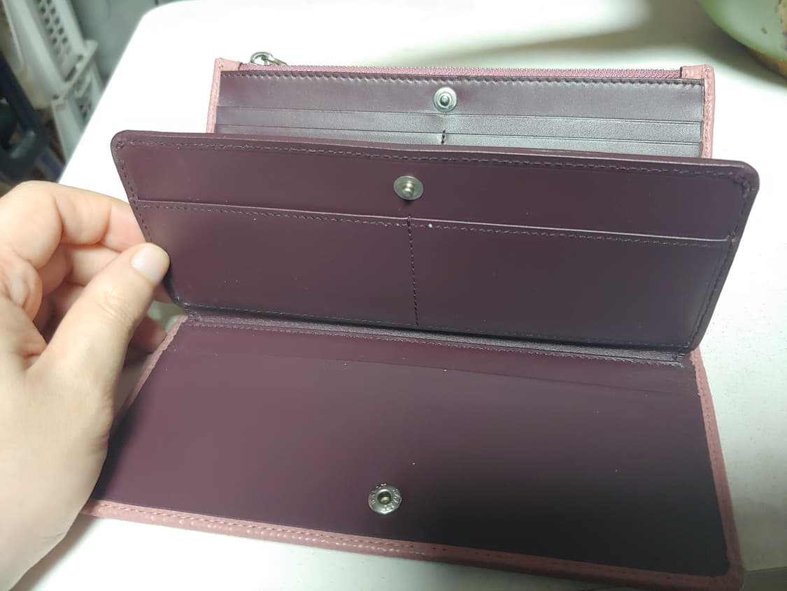 핑크 캐비어 발리 3단 지퍼 장지갑 현금지갑 상품이미지6