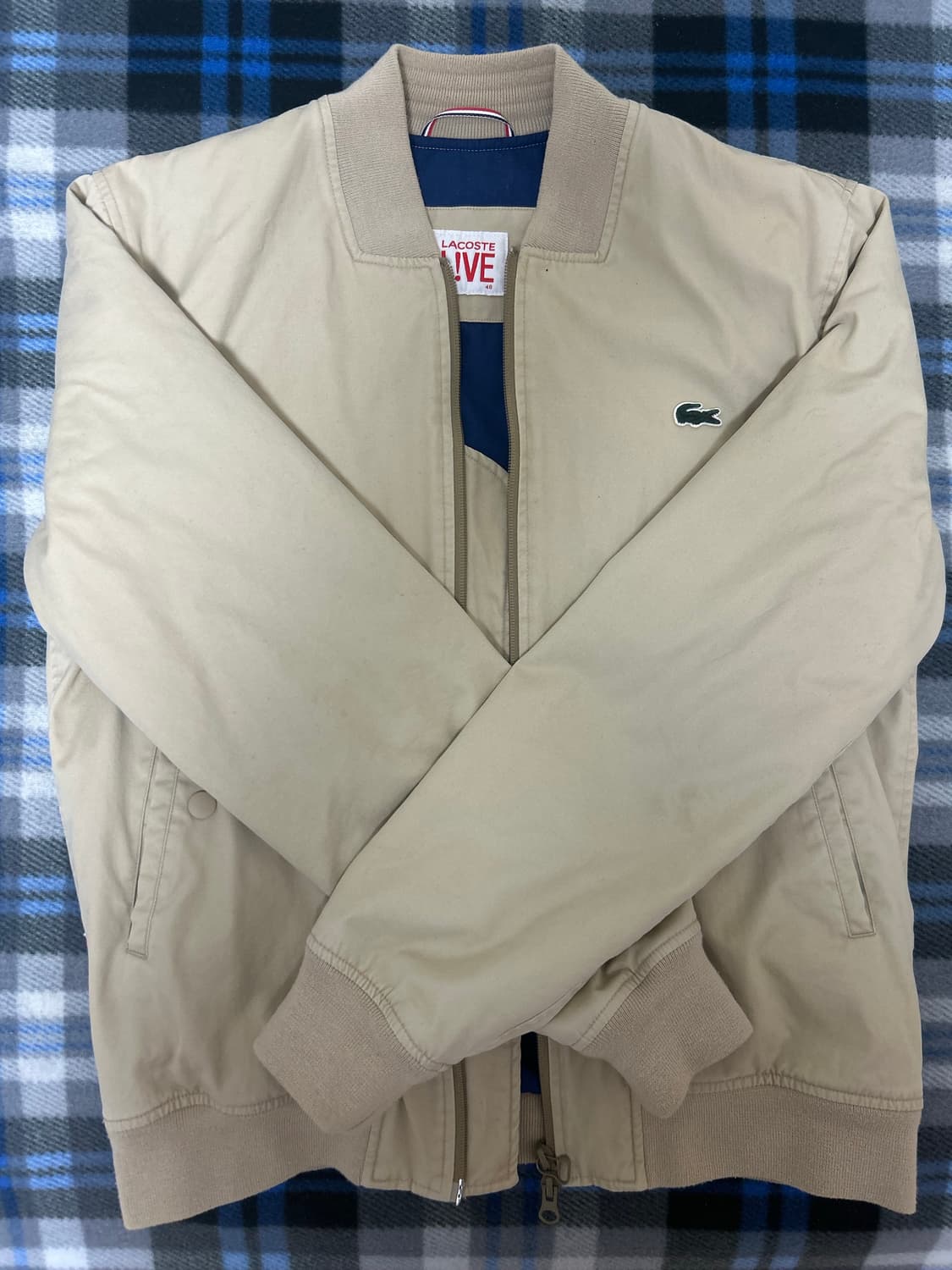 라코스테 라이브 베이지 투웨이 봄버 자켓 상품이미지1