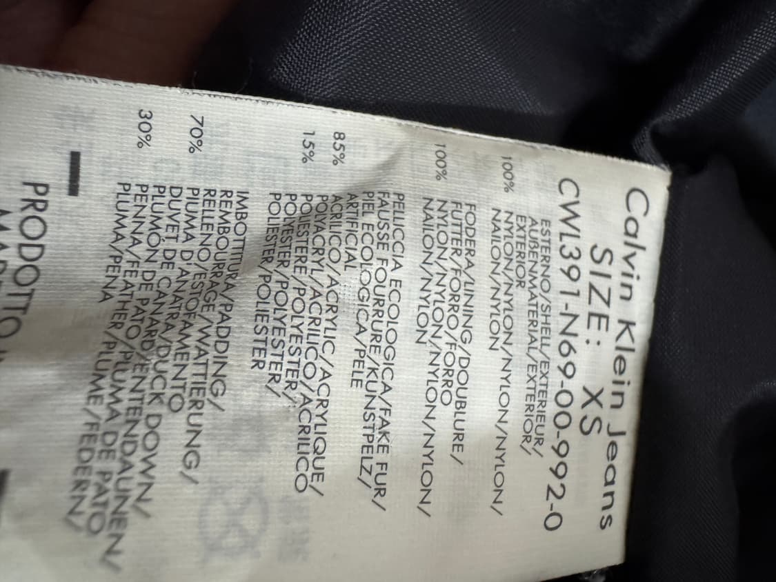 여성 캘빈클라인 덕 다운 경량 패딩 후드 자켓 S 상품이미지5