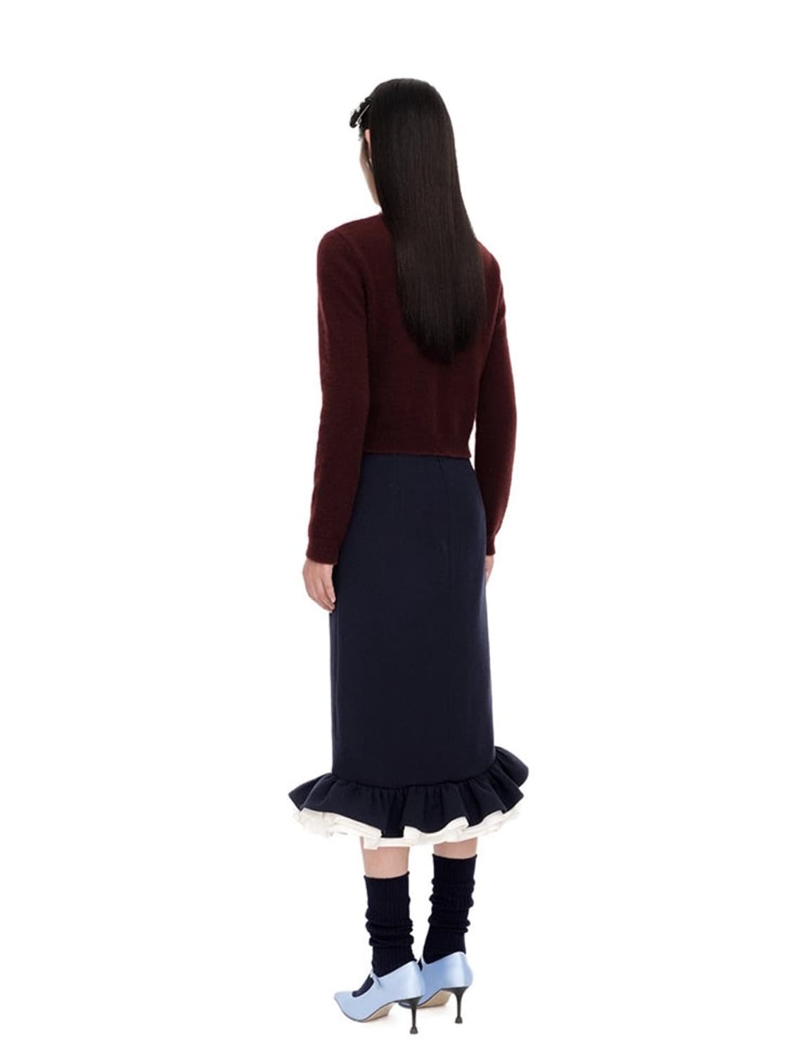 [6,8,10]슈슈통 25fw 캐시미어 자수 비즈 가디건/버건디 상품이미지3