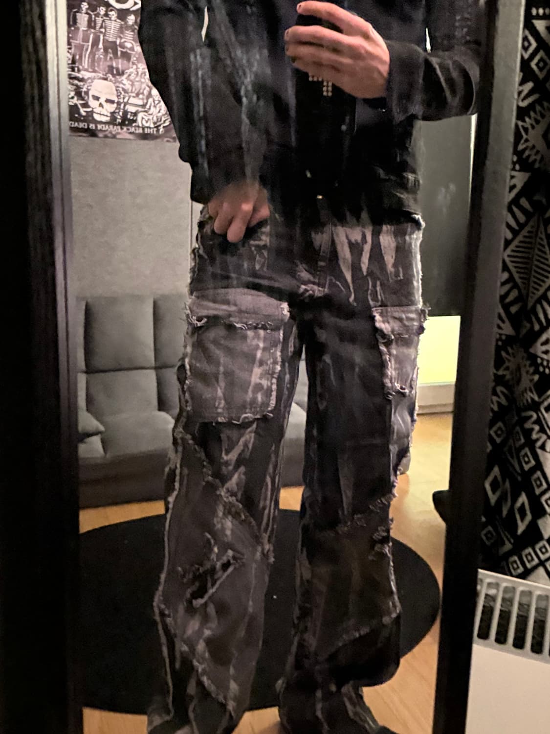 빈티지 디스트 진 (오피움 펑크 그런지 스타일) 상품이미지3