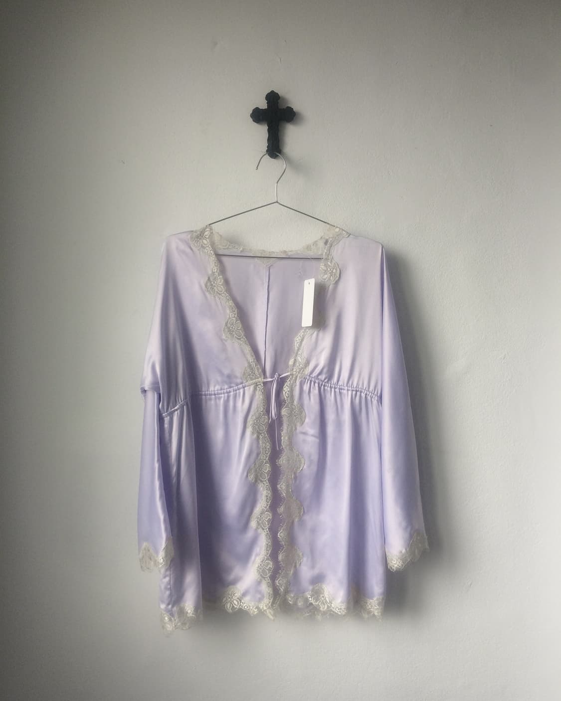 Lace trimming slip cardigan 상품이미지2