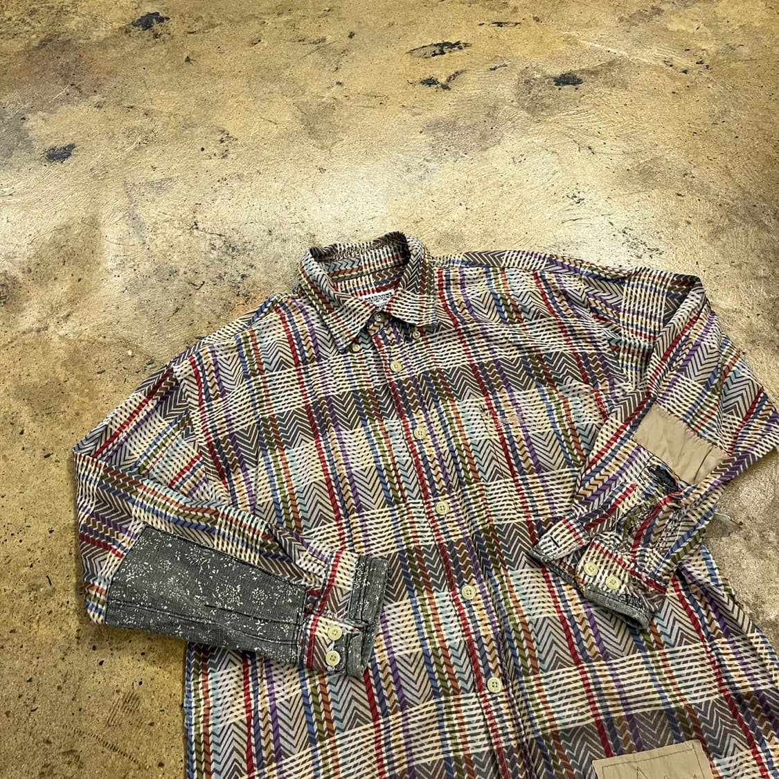 [정품/50] 미쏘니 체크 카라 셔츠 긴팔티 b17 상품이미지1