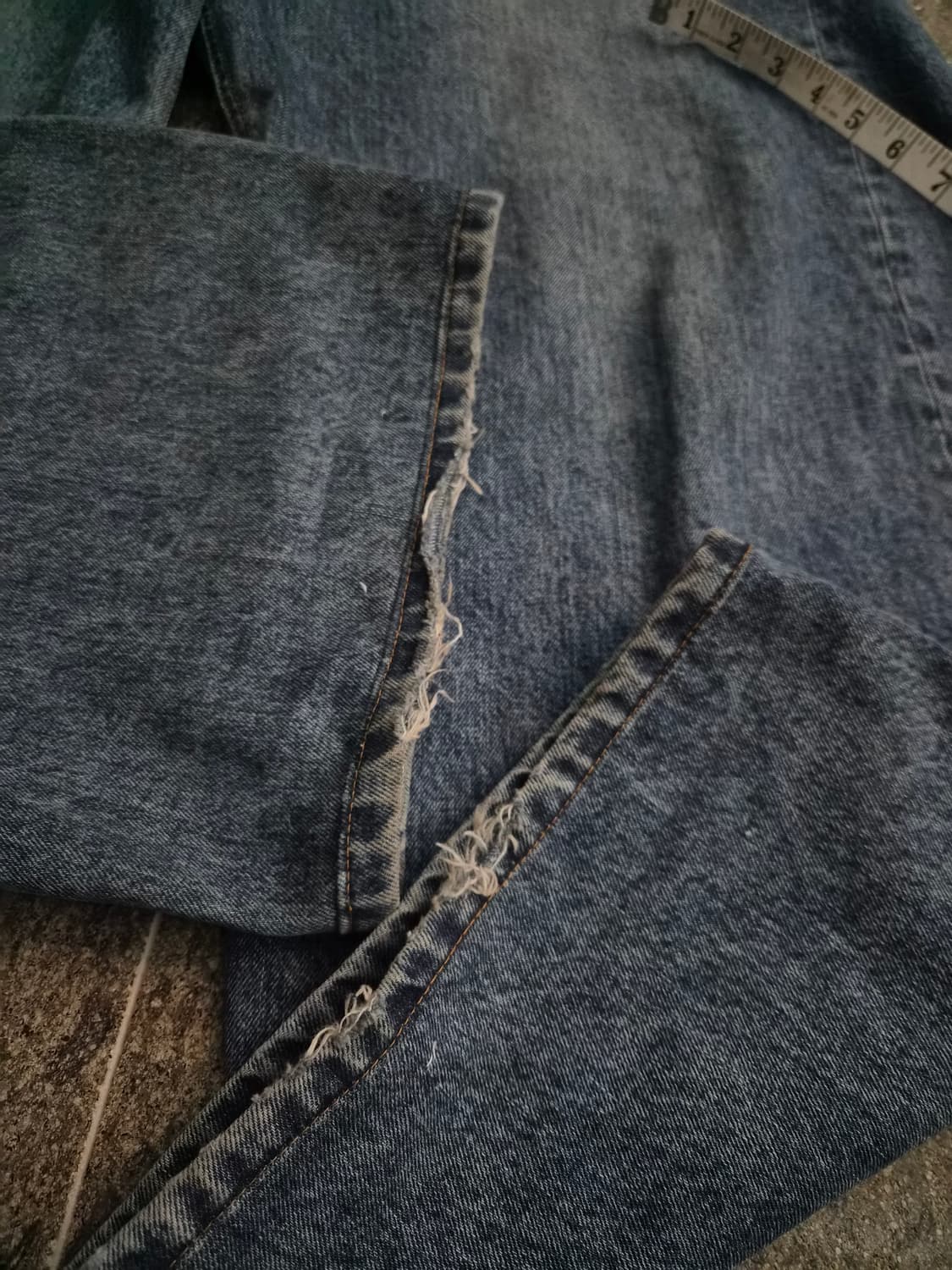 와이드커브드 워시드 블루 데님 상품이미지4