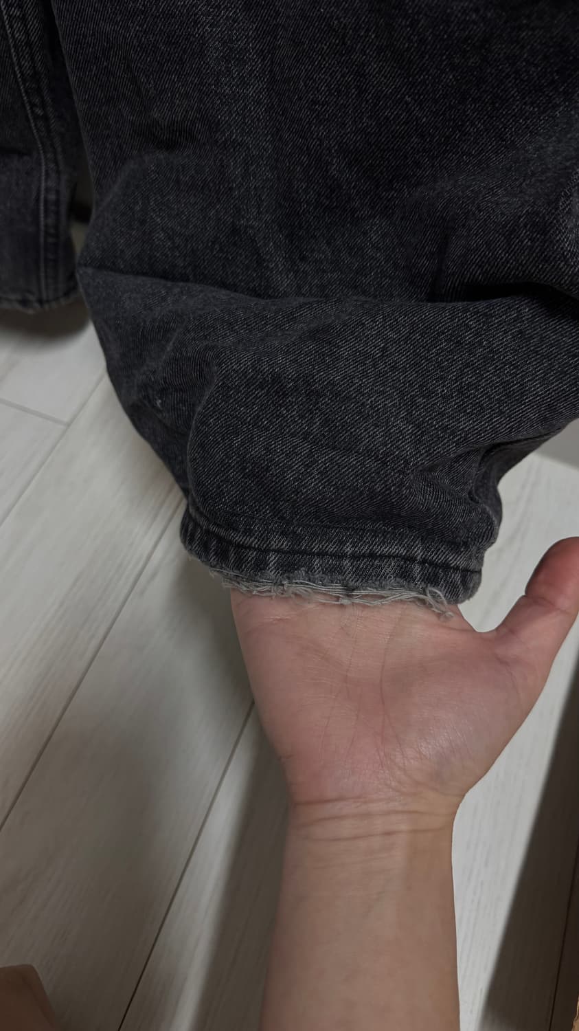 어니브 로우라이즈 와이드 데님 차콜 M 상품이미지5