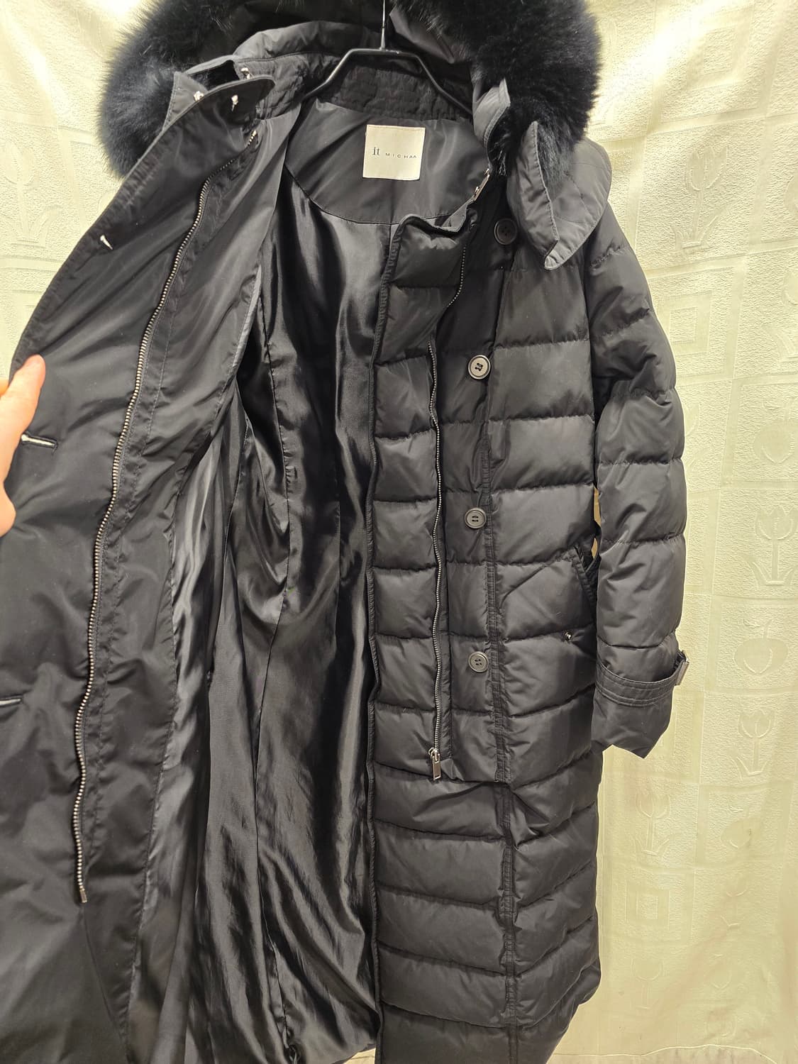 잇미샤 블랙 덕다운 더블 롱패딩 코트 XS(44) 상품이미지8