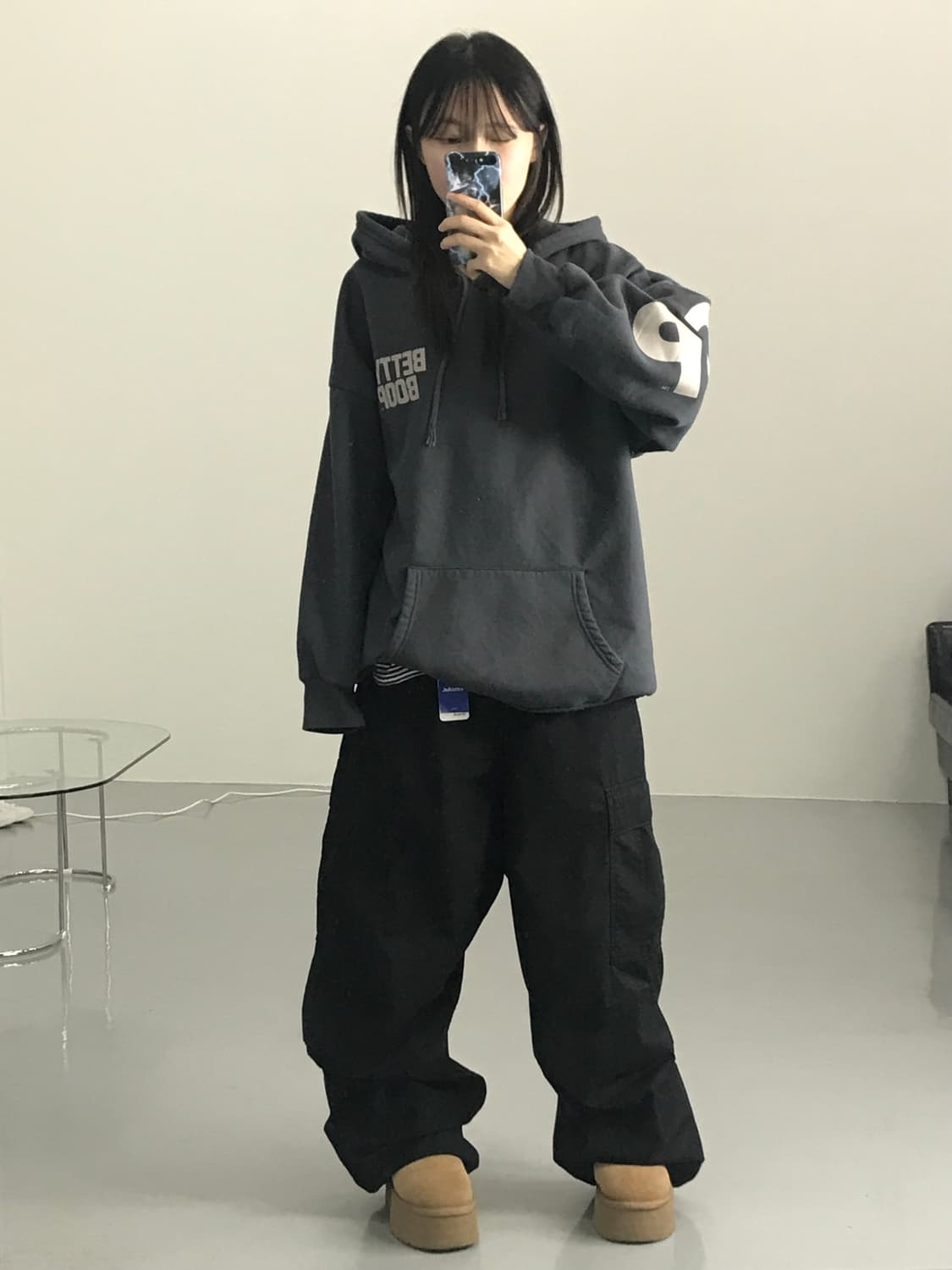  베티붑 그레이 후드티 상품이미지3