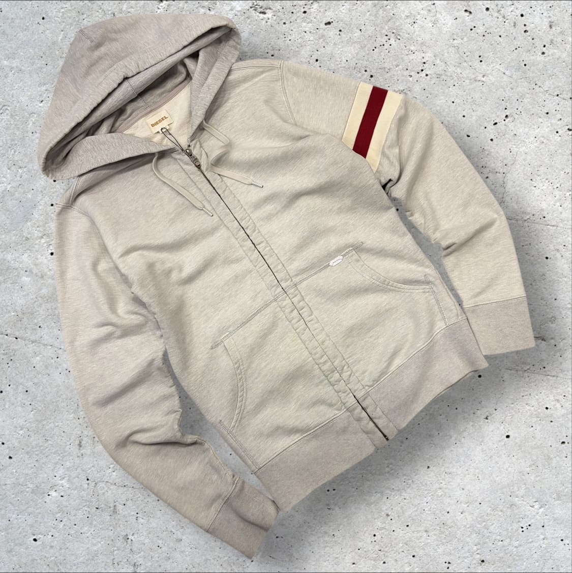 [S] 디젤 라인 배색 후드집업 그레이 B571 상품이미지1