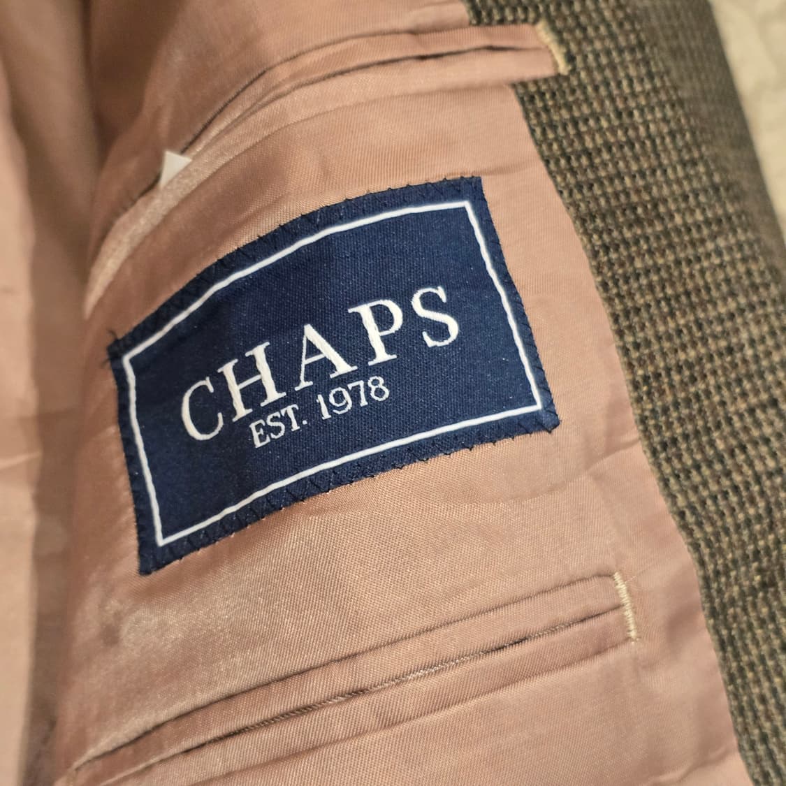 90s CHAPS 램스울100% 하운즈투스 패턴 블레이저 자켓 상품이미지5