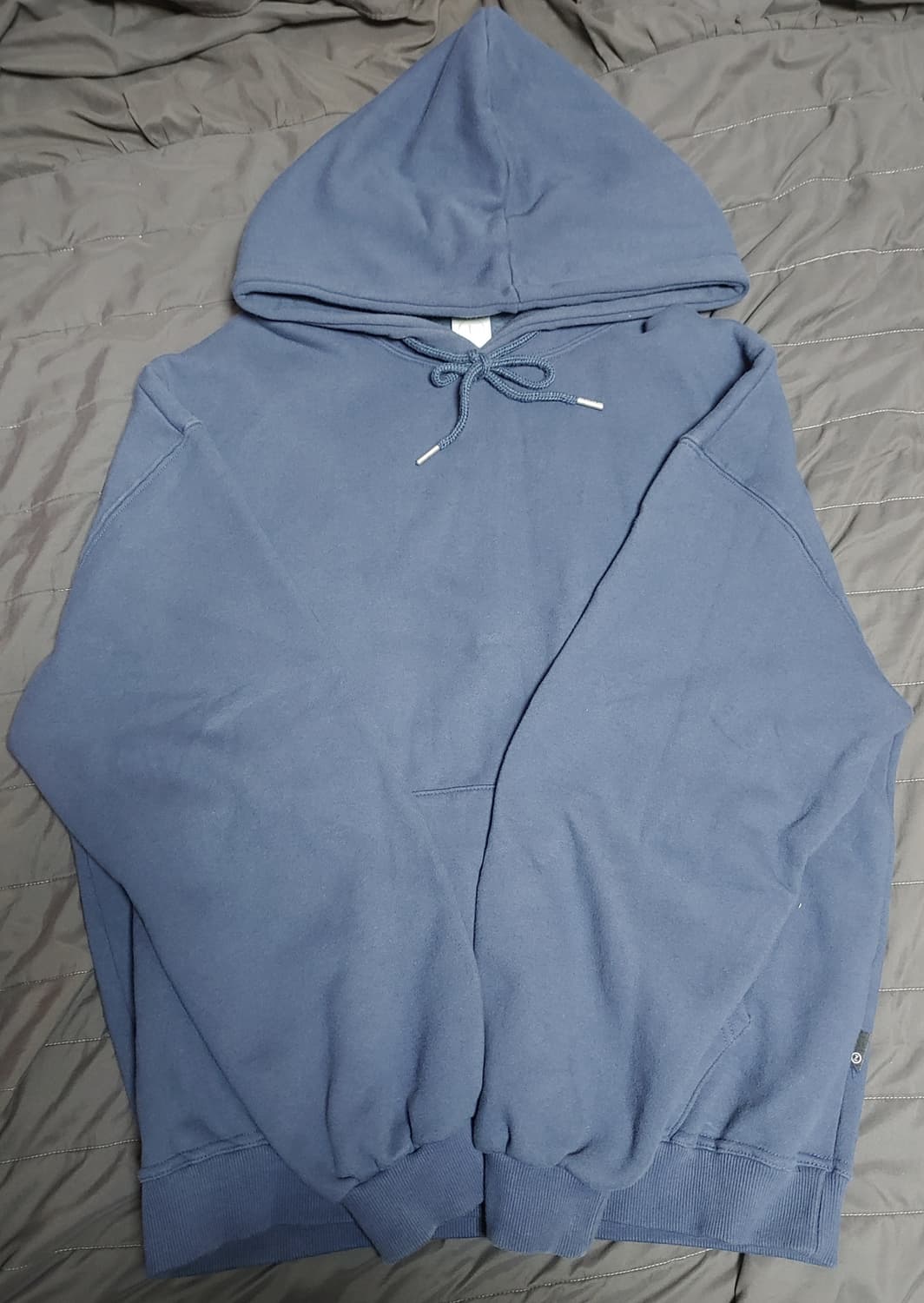 제멋 로그 오버핏 기모 후드 네이비 상품이미지1