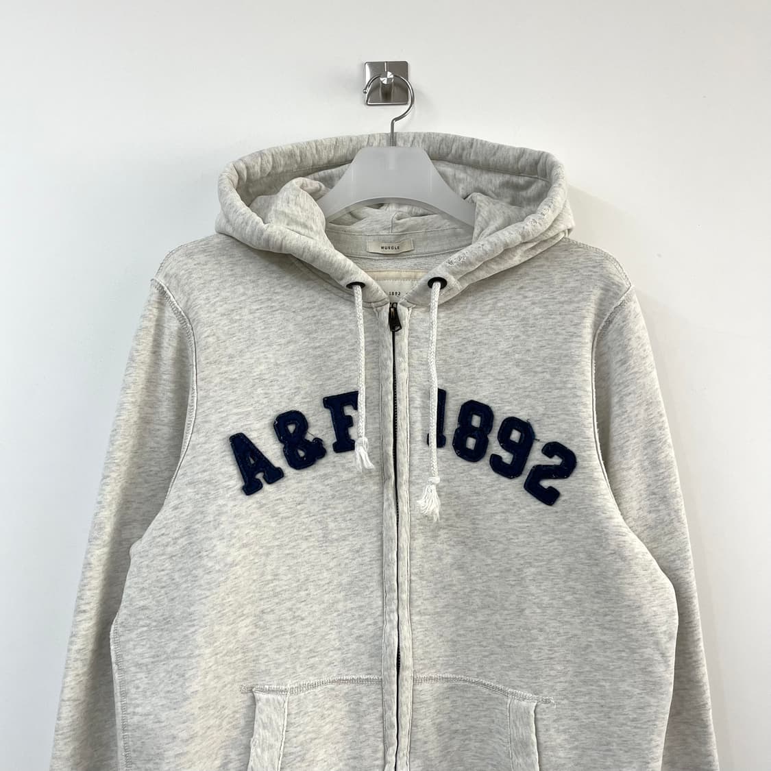 아베크롬비 자수로고 오트밀 후드집업 상품이미지4