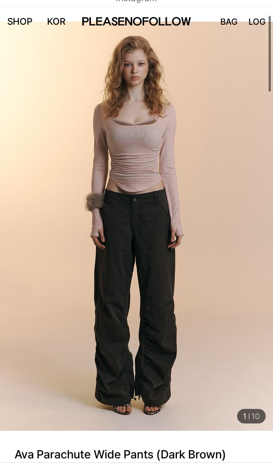 플리즈노팔로우 Ava Parachute Wide 팬츠 분철 상품이미지2