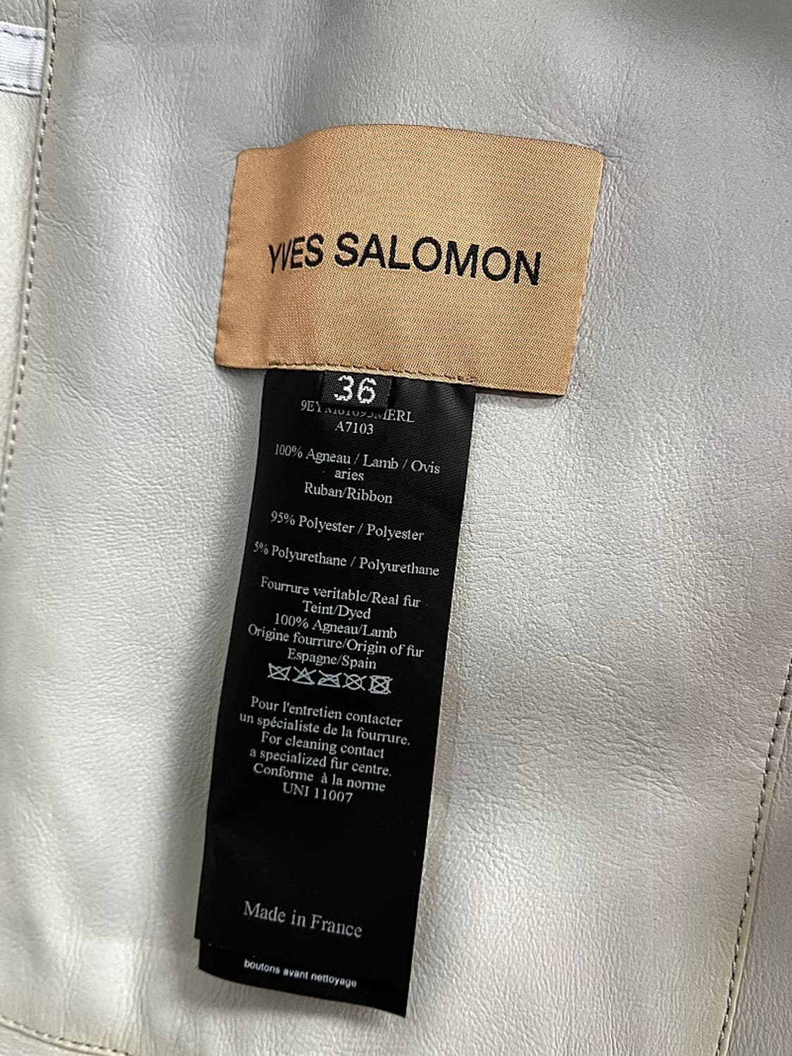 여) 이브살로몬 신형 램스킨 리얼퍼코트  상품이미지7