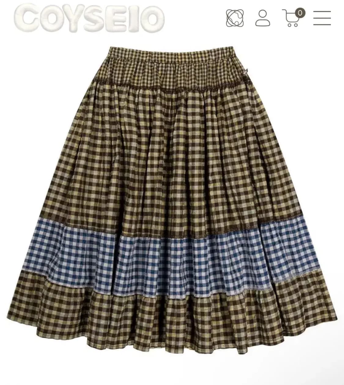 코이세이오 mori check skirt brown  상품이미지1