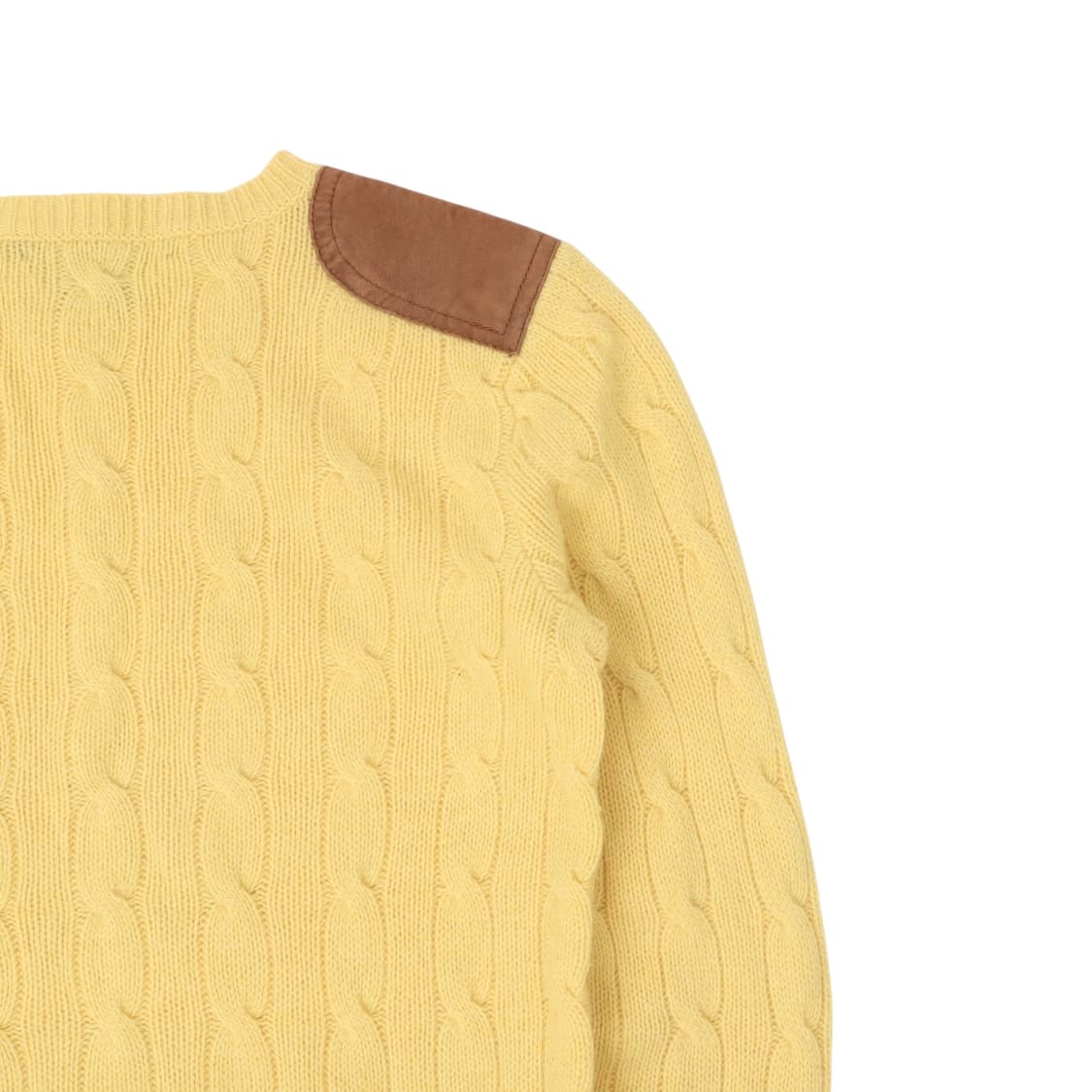 폴로 랄프로렌 옐로우 울 캐시미어 스웨이드 패치 니트 상품이미지6