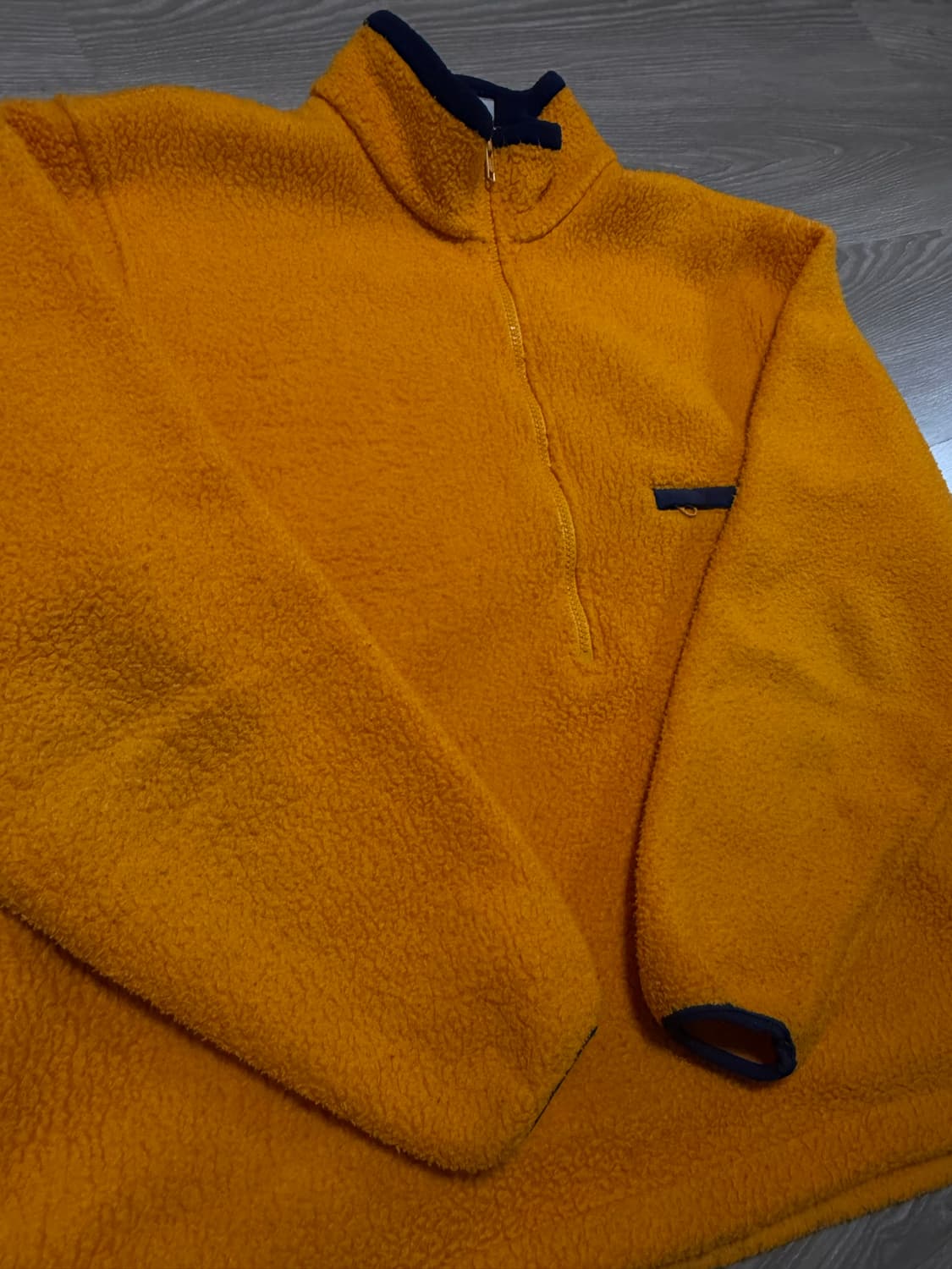 80s L.L.Bean 엘엘빈 반집업 후리스 오렌지 상품이미지5