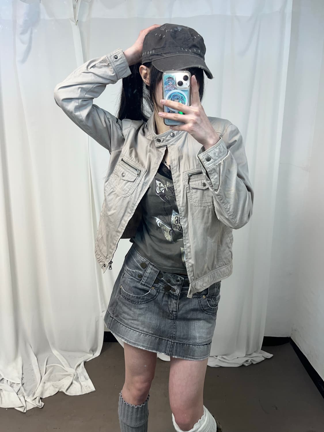 헬로키티 베이지 그런지 유틸리티 자켓 상품이미지5