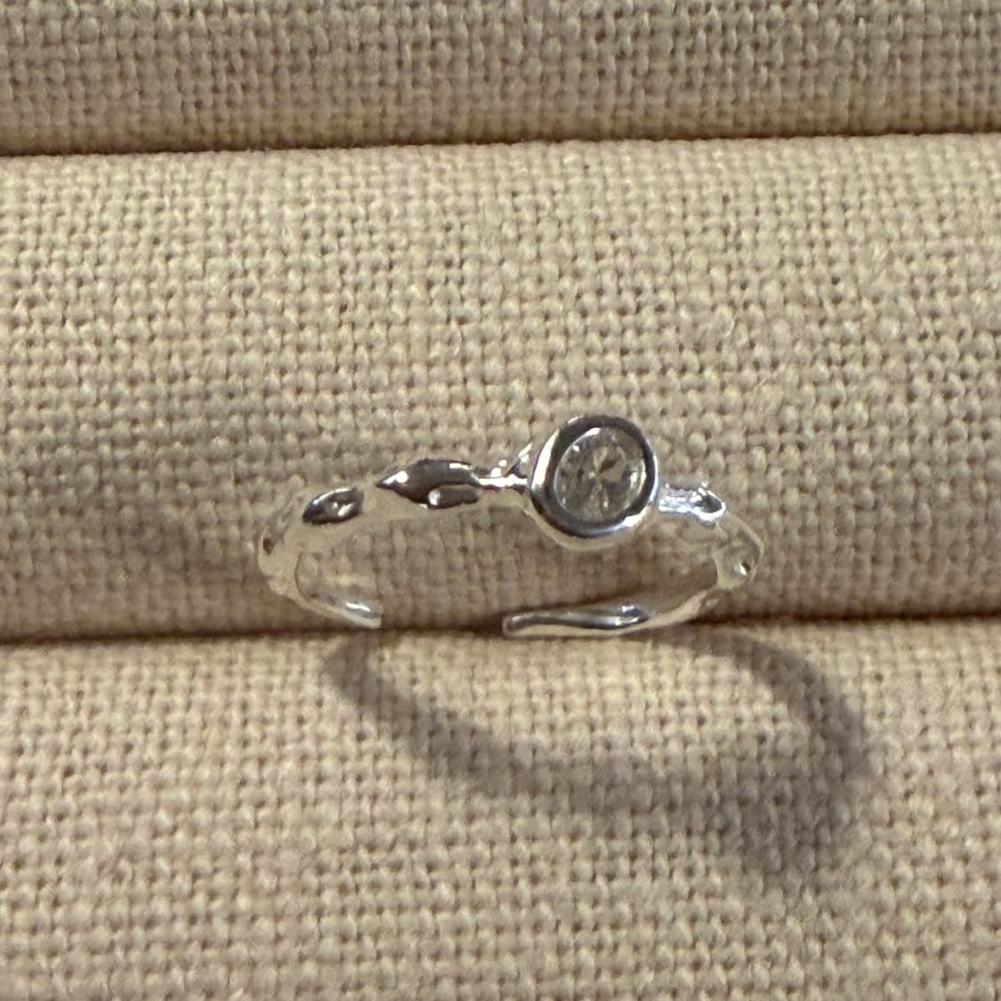 새상품 여성 오픈링 중앙큐빅 반지 은반지 실버링 상품이미지4