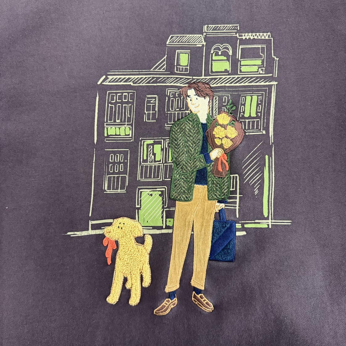 (XXL)올젠 OLZEN 올리버 엠브로이드 맨투맨 상품이미지3